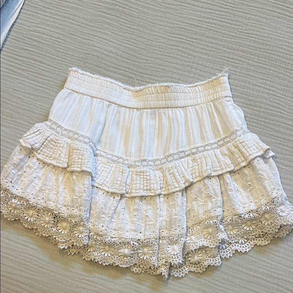 LoveshackFancy White Tiered Skirt